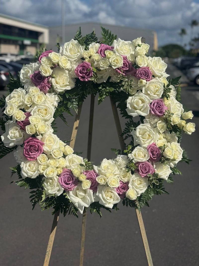 Circle Spray Purple fresh seasonal flowers same-day delivery Honolulu
