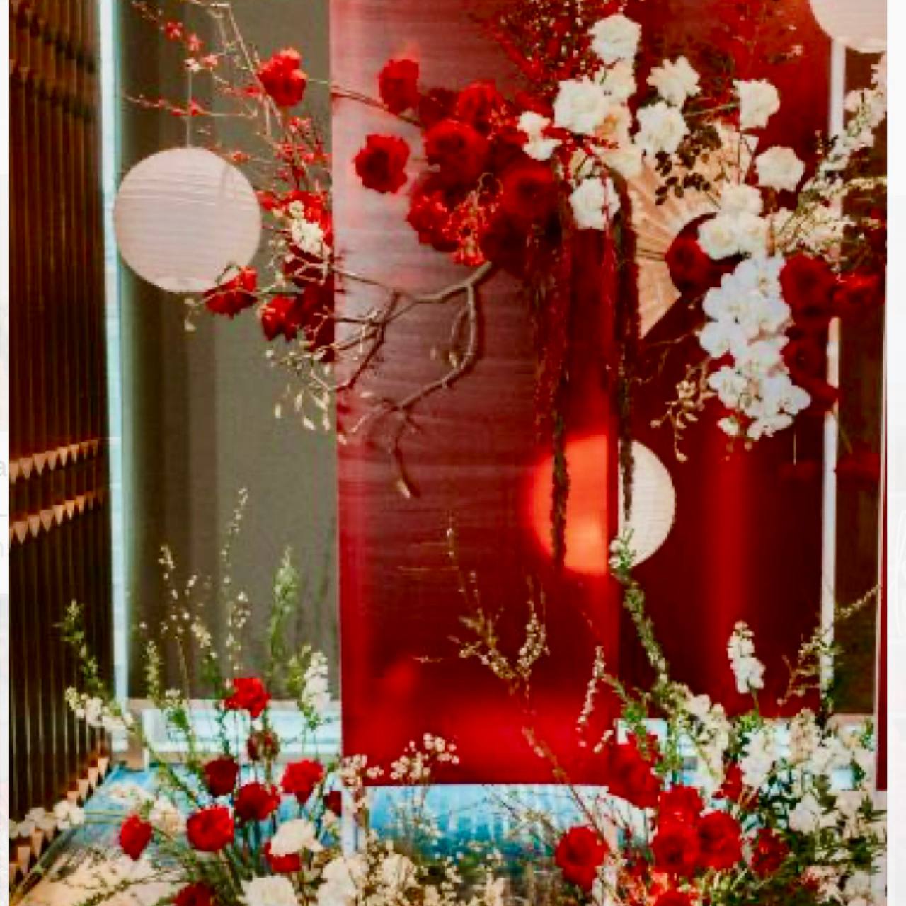 Double Happiness Backdrop — Lunar New Year flowers Los Angeles