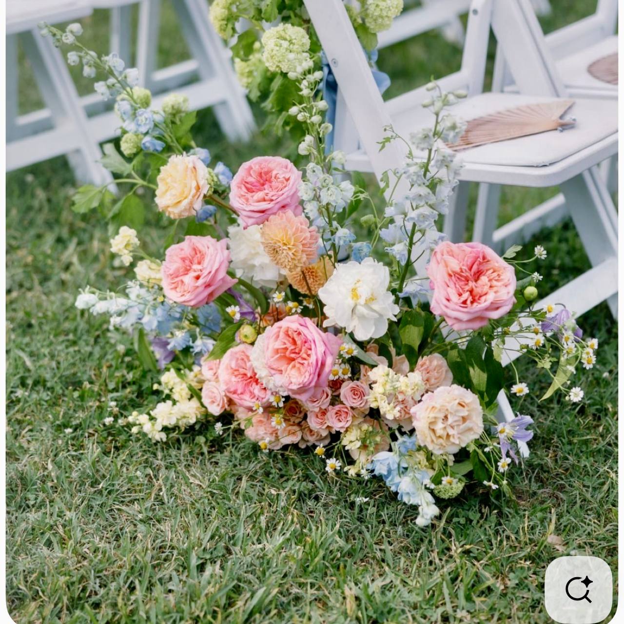 Garden Aisle Arrangement - Pink & Blue - Ventura County
