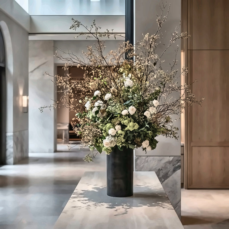 Coral Salon — hotel and restaurant flower arrangement in Los Angeles