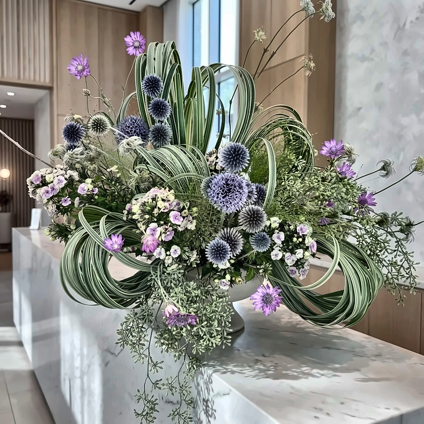 Cloud Peony — hotel and restaurant flower arrangement in Los Angeles
