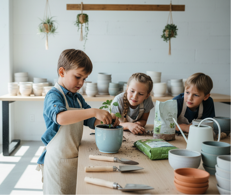 Plant-a-pot Workshop - fresh plant delivery in Los Angeles by Pink Clover