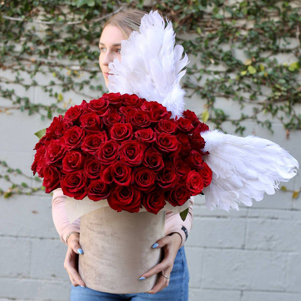 Valentines Day - premium red flower box same-day delivery Los Angeles