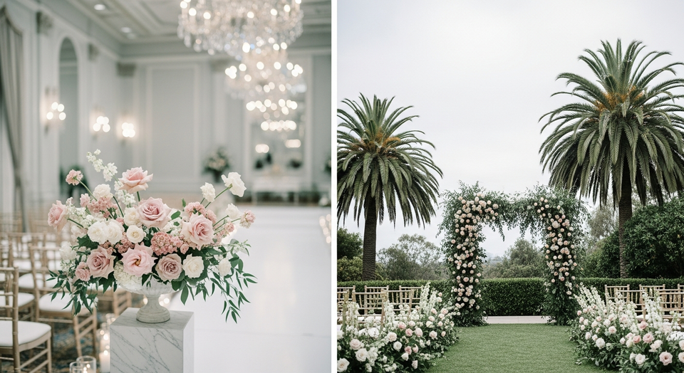 Indoor vs Outdoor Wedding Flowers in Southern California