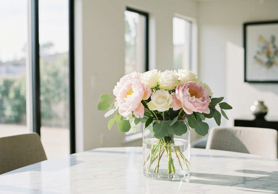 Pastel baby shower flower arrangement delivered in Los Angeles