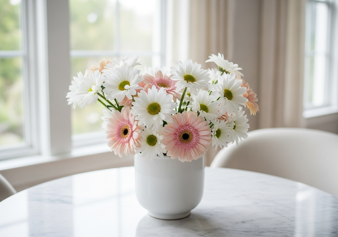 White and pink daisy arrangement in Los Angeles