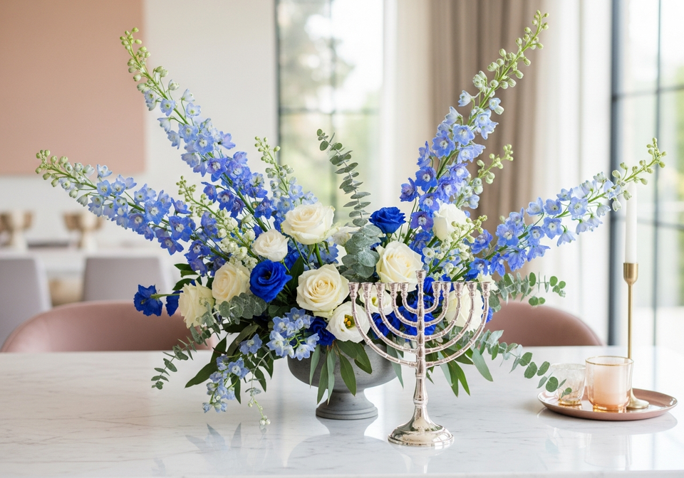 Hanukkah Flower Arrangements Los Angeles | Pink Clover