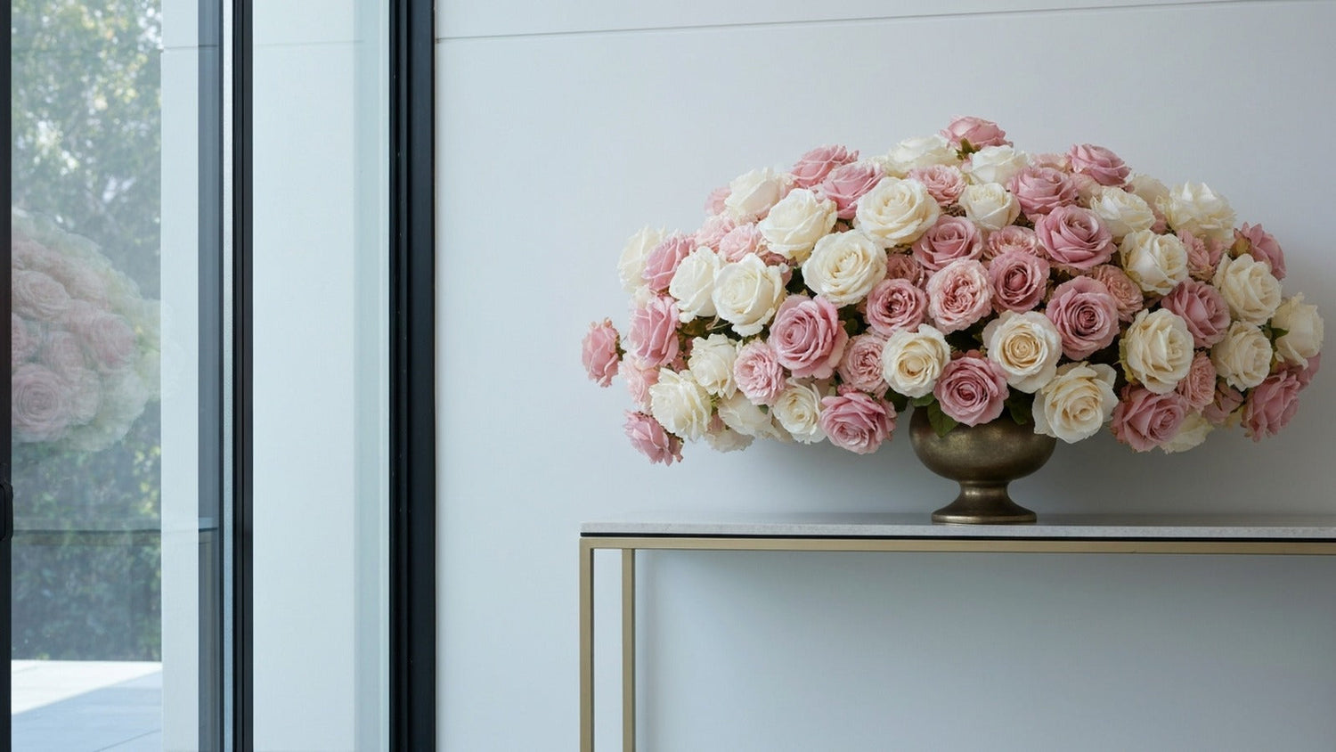 Anniversary flowers in a modern Los Angeles villa