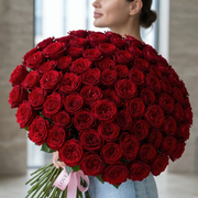 100 Red Roses Bouquet - red rose delivery in Los Angeles by Pink Clover