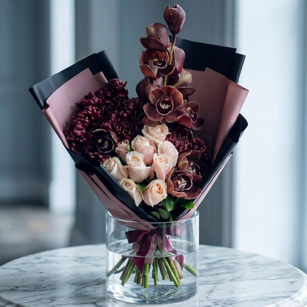 Mocha Noir – hand-tied bouquet | Pink Clover Florist