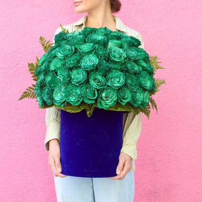 Emerald close-up detail - green flower box from Pink Clover LA
