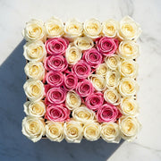 Flower Letter K - rose initial box, Pink Clover Los Angeles