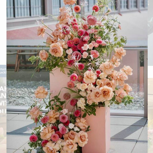 Coral & Peach Pillar Ceremony Installation