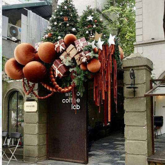 Copper & Pine Holiday Entrance Installation