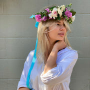 Flower Crown side angle - fresh floral arrangement delivered in LA