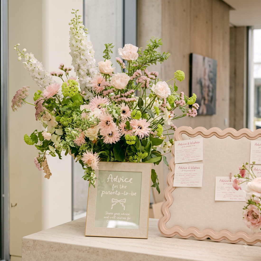 Advice for Parents Floral Sign Display