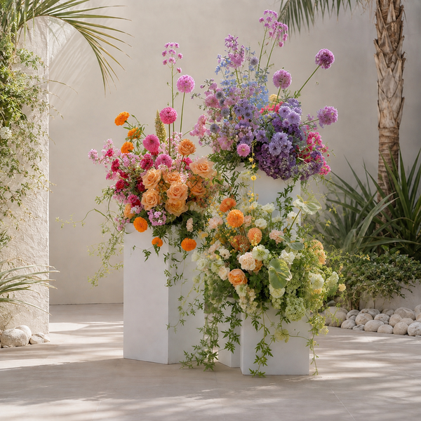 Garden Romance Pedestal Collection | Pink Clover same-day flower delivery Los Angeles