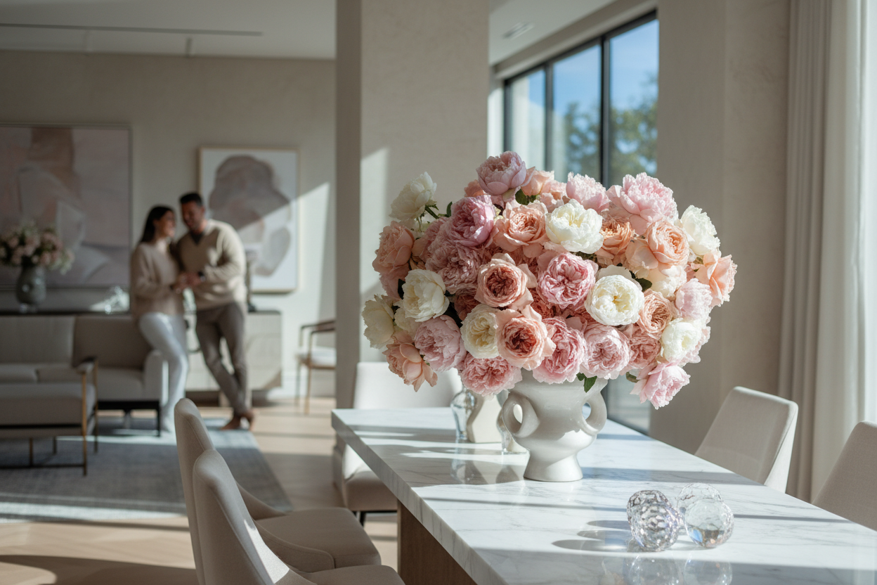 a-cinematic-close-up-shot-of-a-modern-beverly-hills-dining-room-a-large-premium-peony-like-rose-bouquet-standing-on-a-marble-console-table-soft-beige-and-cream-interior-natural-window_e7bf572b-3471-4361-99a8-5c9743778ef5.png