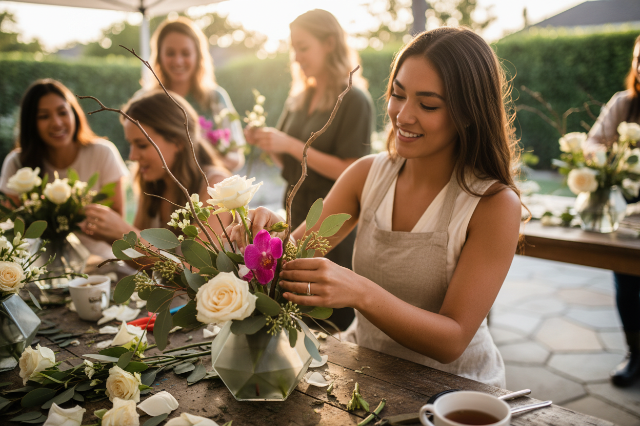 a-cinematic-realistic-close-up-of-a-young-happy-woman-creating-a-modern-flower-arrangement-on-a-private-floral-workshop-in-los-angeles-friends-softly-blurred-in-the-background-arrangi_a83ebd06-cbd1-478a-8afe-480befa911e7.png
