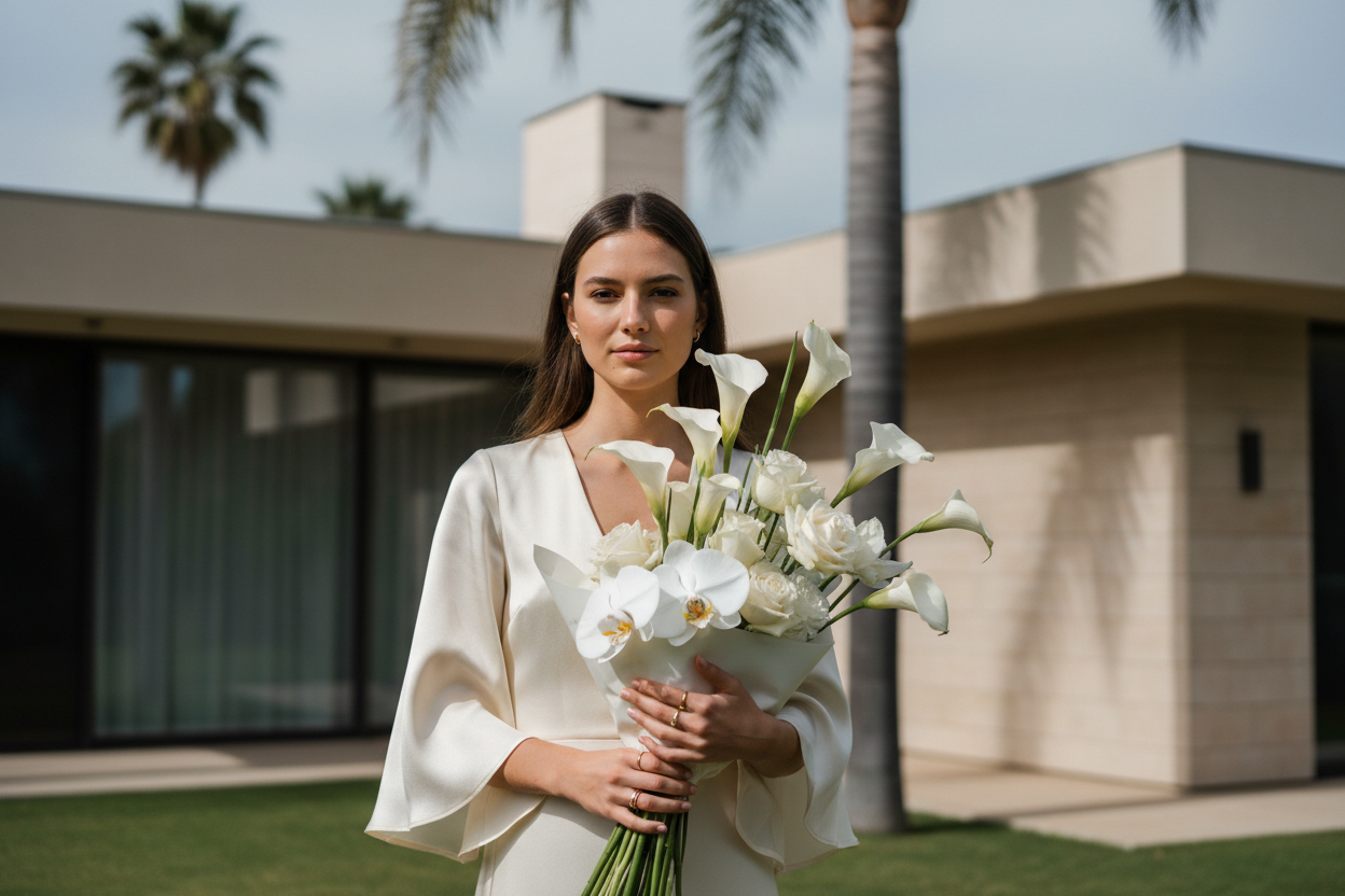 a-cinematic-realistic-close-up-photo-of-a-calm-young-woman-receiving-a-luxury-large-white-minimalistic-funeral-flower-bouquet-with-no-wrapping-modern-beige-villa-exterior-palm-trees-c.png