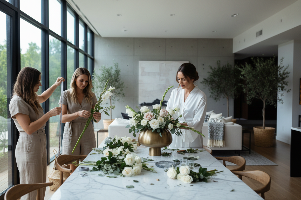 a-cinematic-realistic-scene-inside-a-modern-los-angeles-residence-bride-adjusting-flowers-in-a-half-built-centerpiece-while-two-friends-measure-stems-and-remove-leaves-nearby-marble-i.png