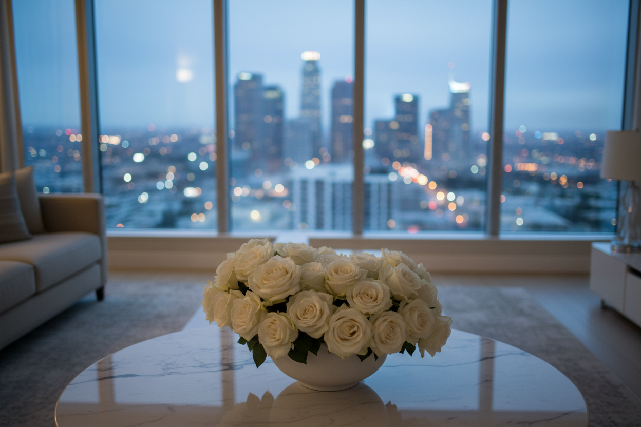 a-cinematic-realistic-shot-of-a-white-roses-centerpiece-on-a-marble-table-inside-a-dtla-apartment-floor-to-ceiling-windows-city-skyline-visible-but-blurred-neutral-tones-cool-window-l.png
