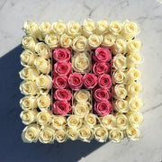 Flower Letter H - rose initial box, Pink Clover Los Angeles