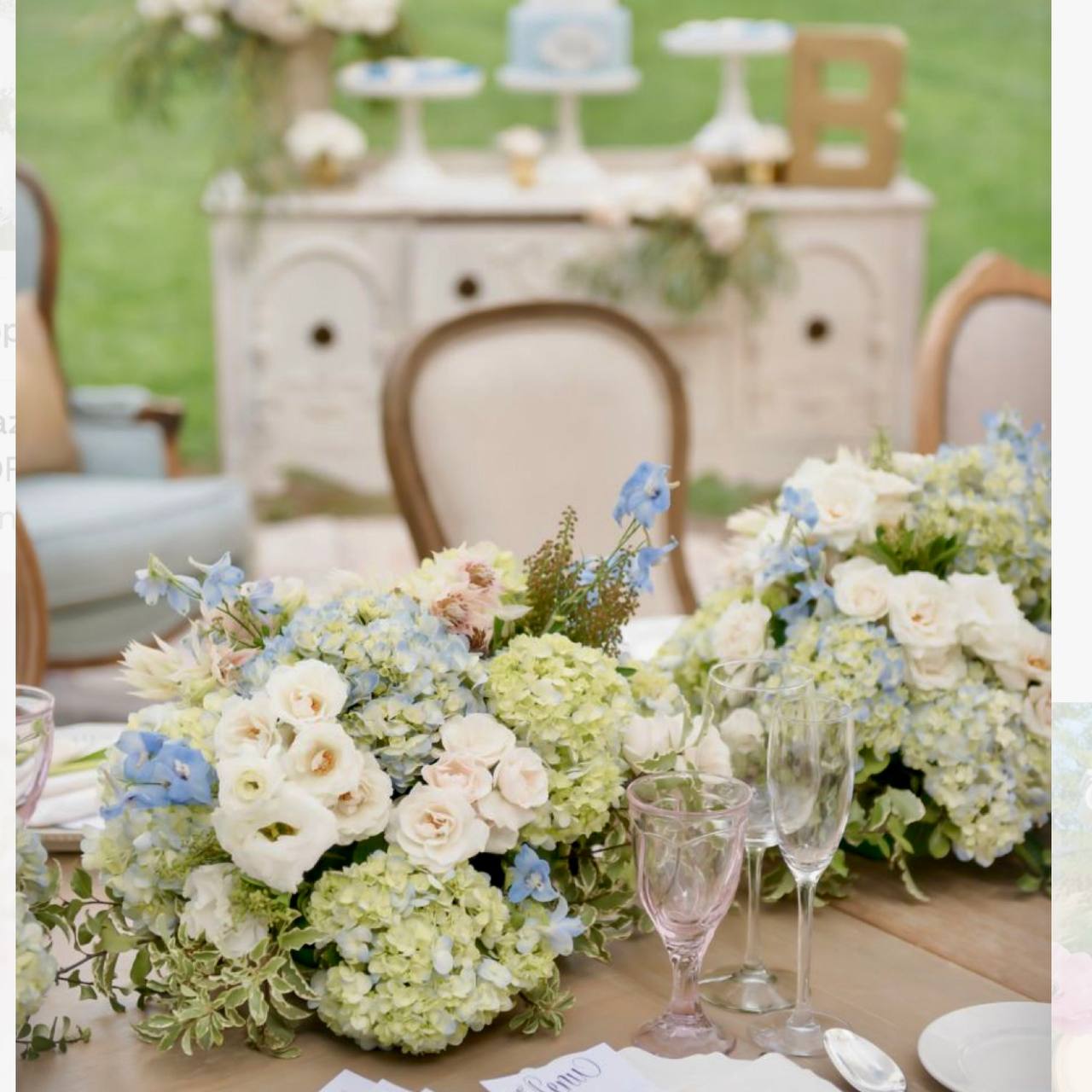 Blue Garden Boy Baby Shower Centerpiece Pair - Ventura County