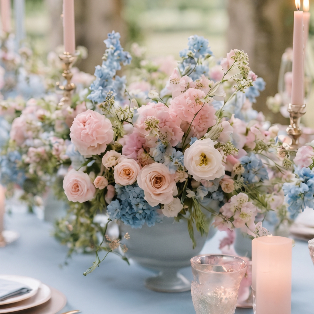 Blue Garden Centerpiece -  delivery in Los Angeles by Pink Clover Flowers