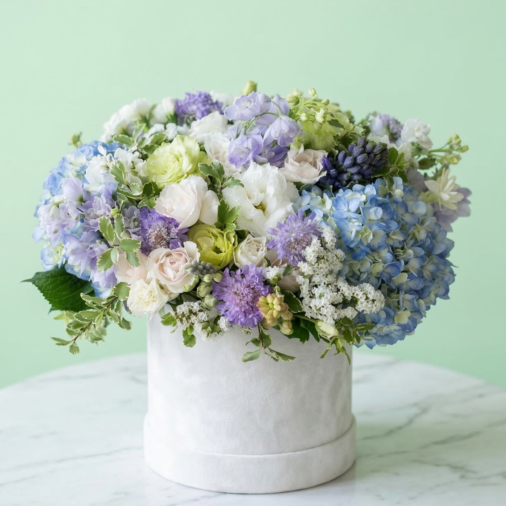 Lia - premium white and blue flower box same-day delivery Los Angeles