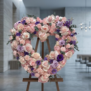 Blush Memory Heart - pink and lavender floral arrangement delivery in Los Angeles by Pink Clover