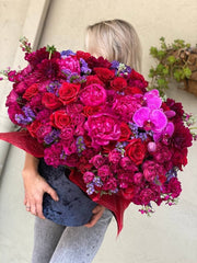 Burgundy box flower arrangement Waikiki Honolulu florist