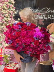 Burgundy box roses garden roses same-day delivery Honolulu