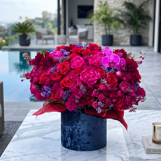 Burgundy Box - Flower Boxes delivery in Los Angeles by Pink Clover Flowers