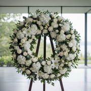 Pure Remembrance Wreath - white wreath delivery in Los Angeles by Pink Clover