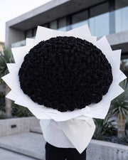250 Black Roses Bouquet - luxury flower delivery Los Angeles - Pink Clover