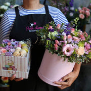 Flowers & Macarons pink spray roses lavender roses same-day delivery San Francisco