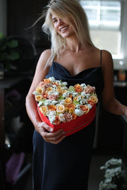 My Heart - premium white and orange flower box same-day delivery Los Angeles