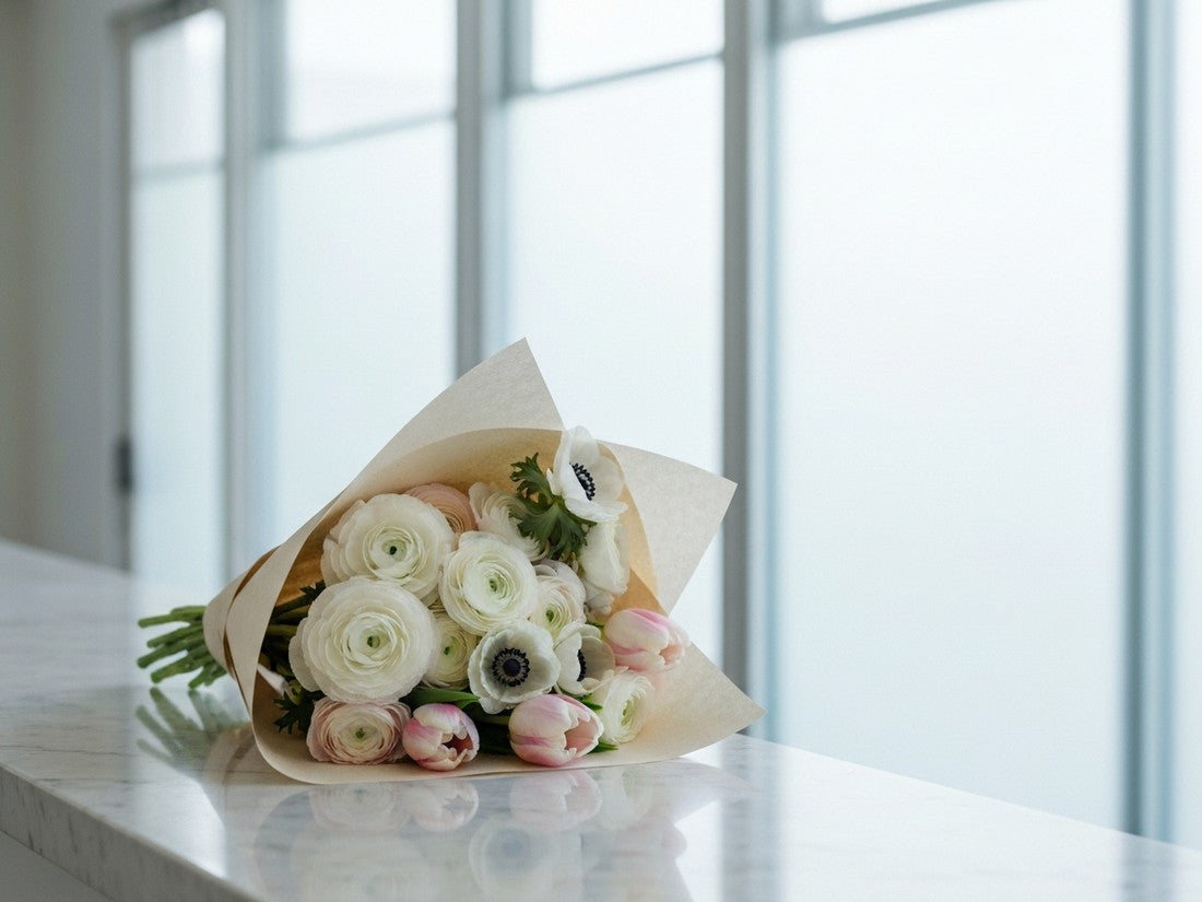 fresh hand-tied seasonal flower bouquet delivered in Los Angeles
