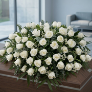 Casket Cover Memory - premium fresh funeral spray same-day delivery Los Angeles