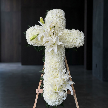 Funeral Cross White Lily - Ventura County