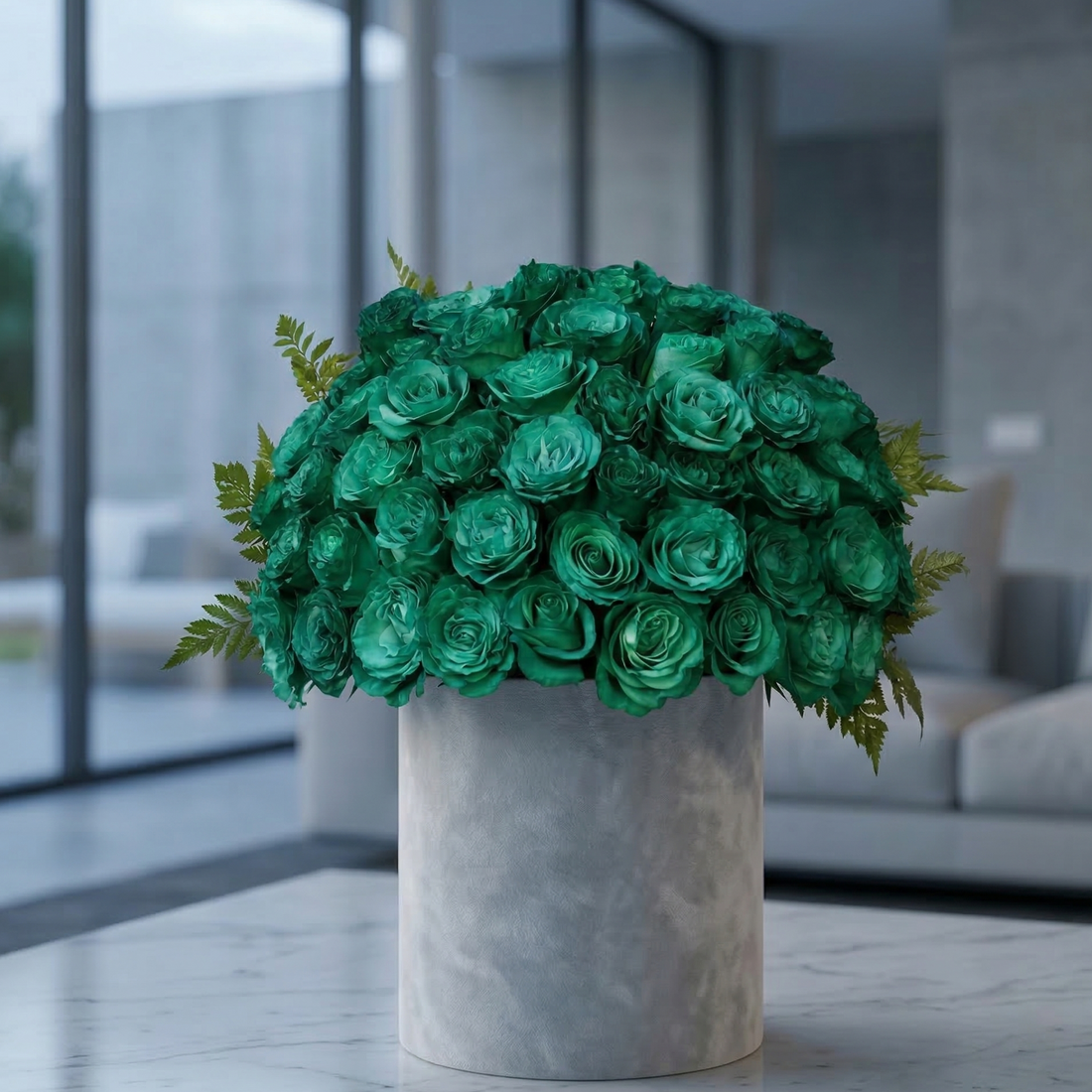 Emerald - premium green flower box same-day delivery Los Angeles