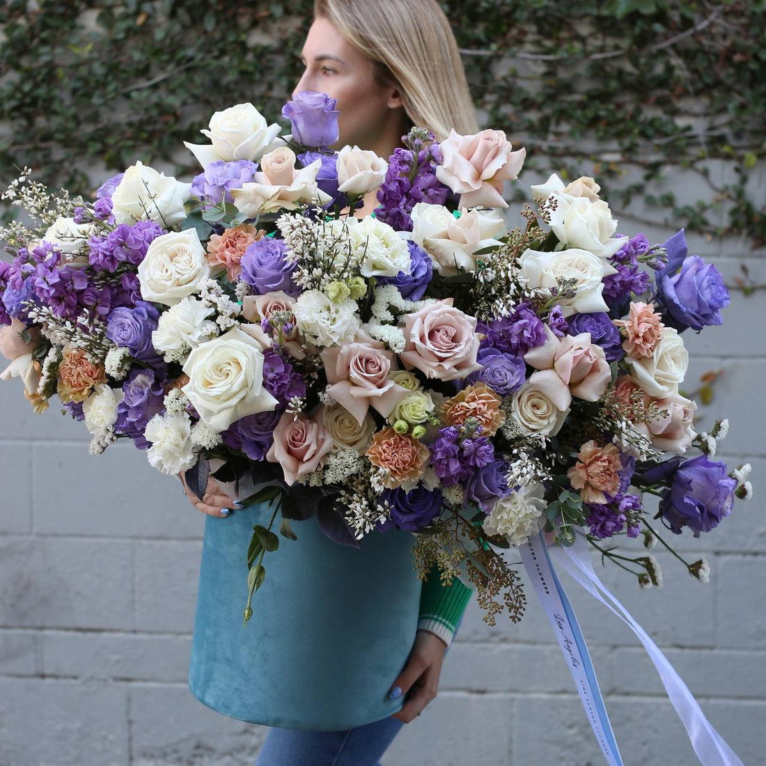 Harmony white roses blush roses same-day delivery San Francisco
