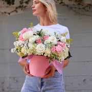Hemena - premium pink and white flower box same-day delivery Los Angeles