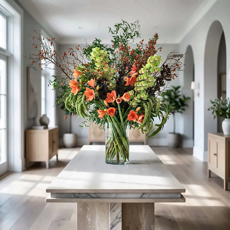 Jade Counter — hotel and restaurant flower arrangement in Los Angeles