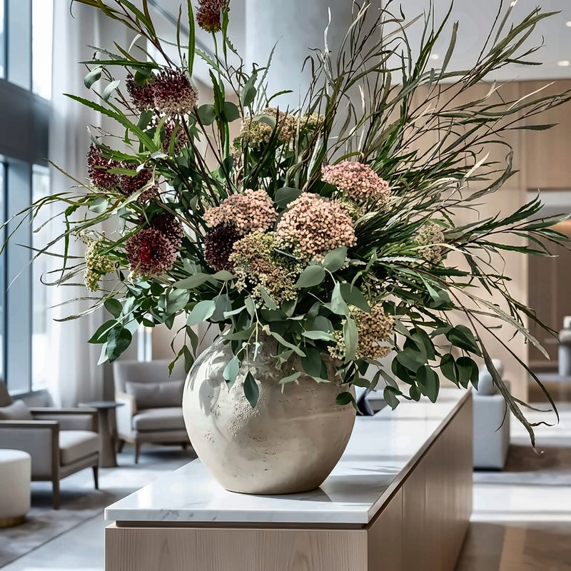 Marble Dawn — hotel and restaurant flower arrangement in Los Angeles