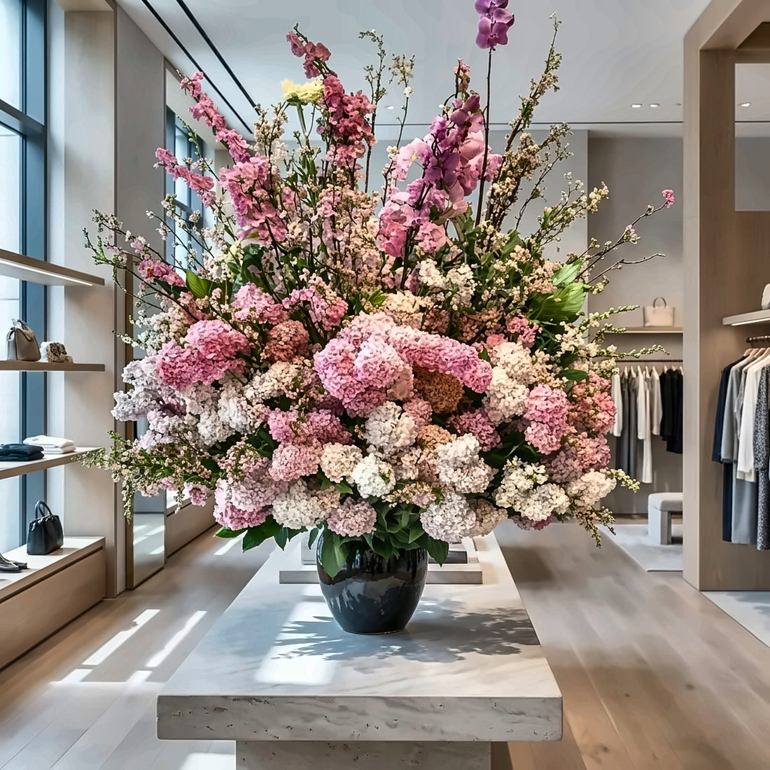 Amber Court — hotel and restaurant flower arrangement in Los Angeles
