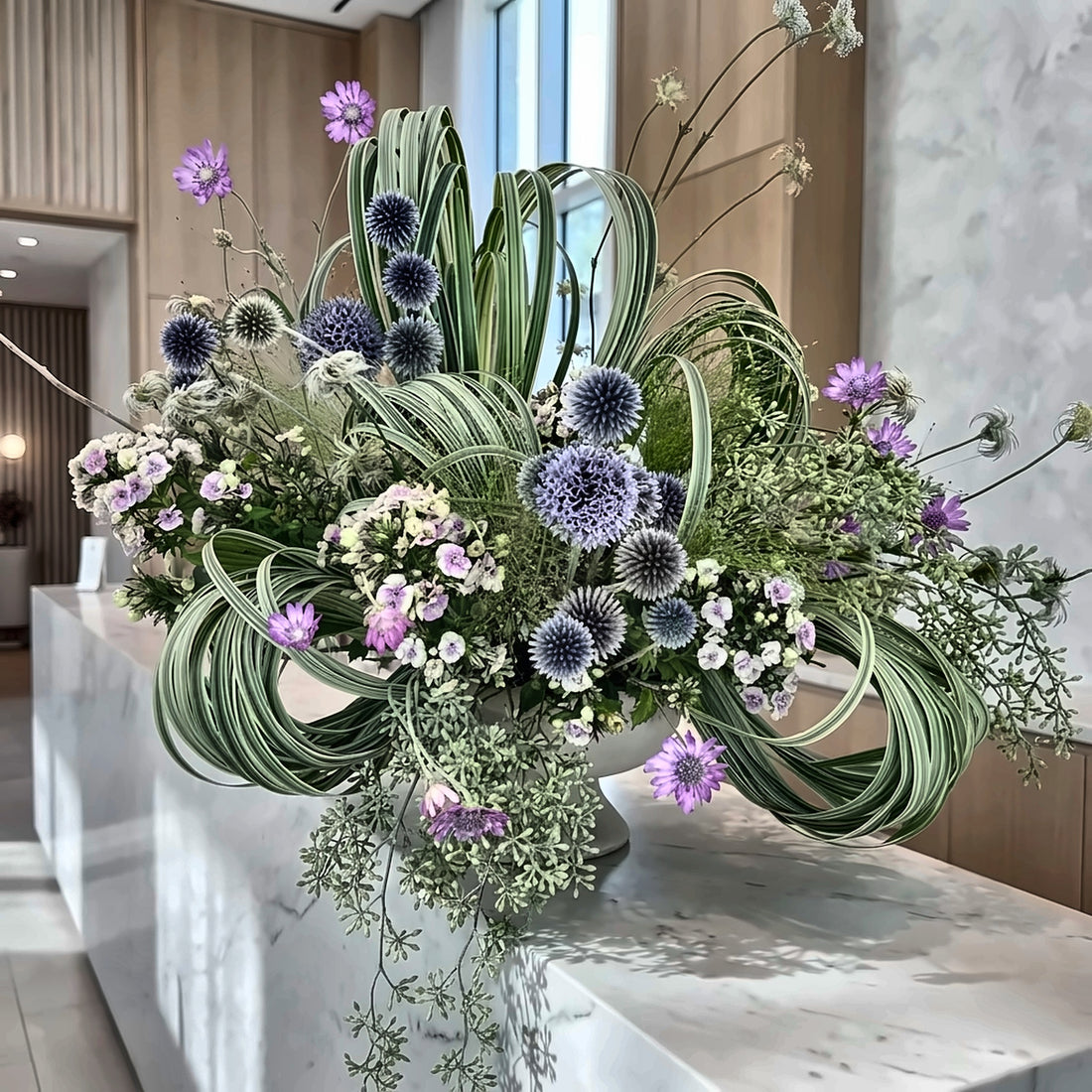 Cloud Peony — hotel and restaurant flower arrangement in Los Angeles