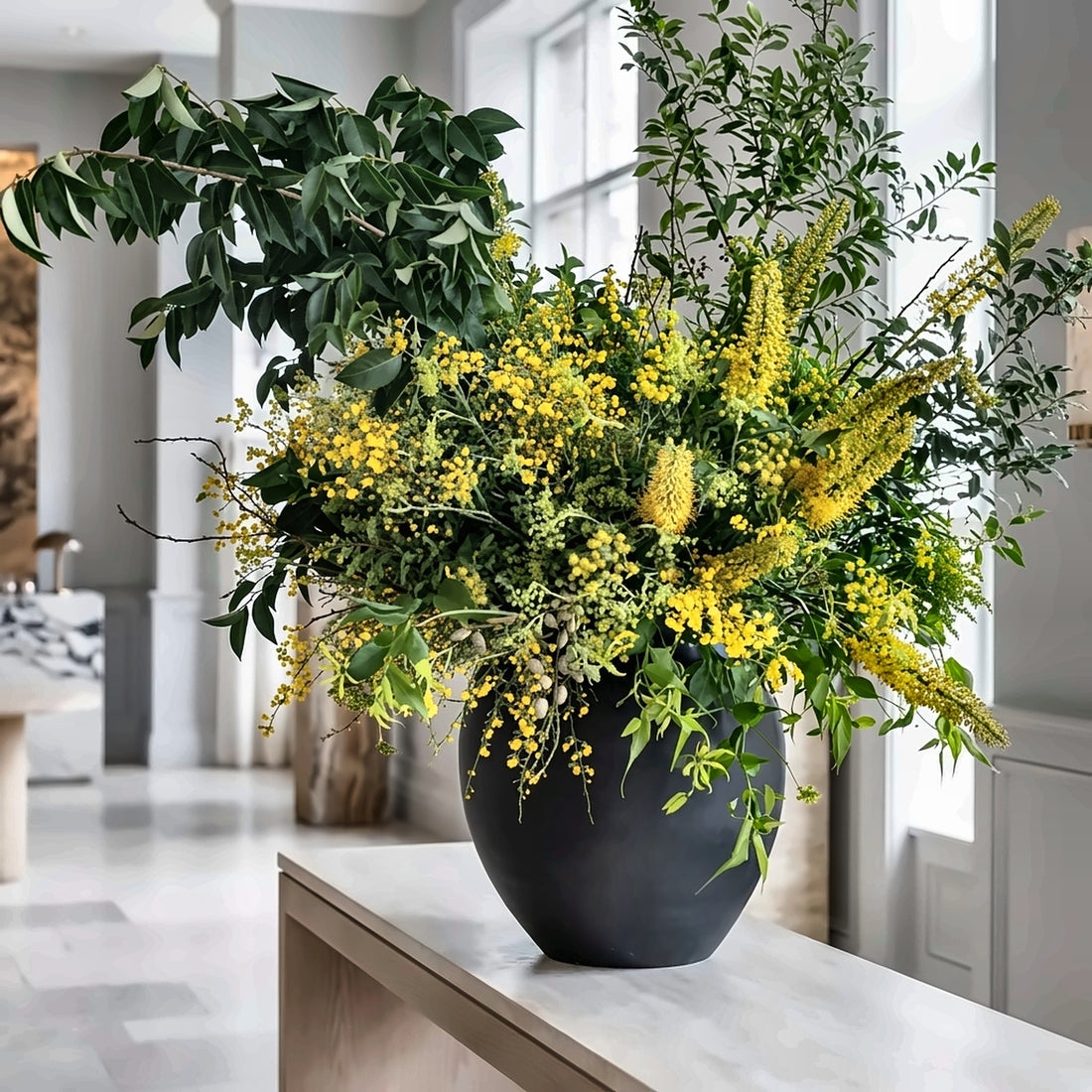Slate Rose — hotel and restaurant flower arrangement in Los Angeles