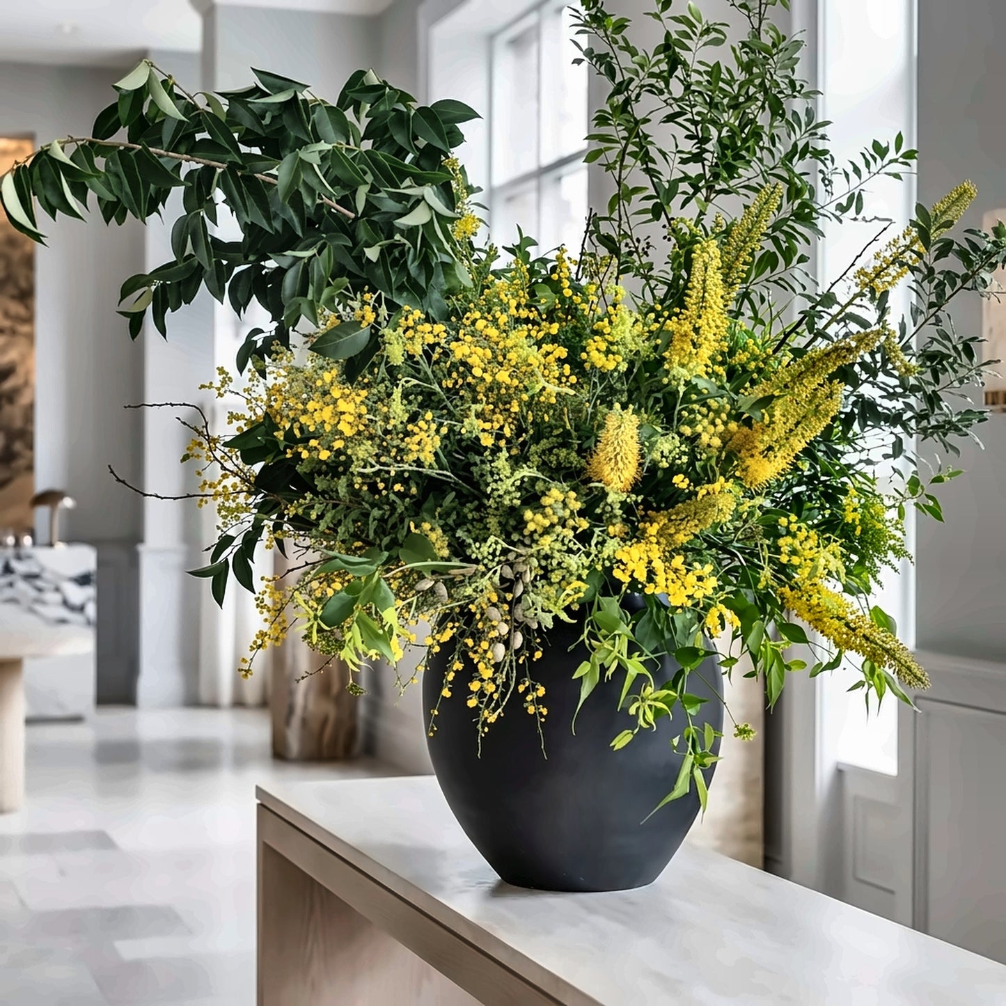 Slate Rose — hotel and restaurant flower arrangement in Los Angeles